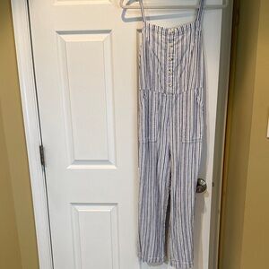 Old Navy Striped Jumpsuit with Button Detail